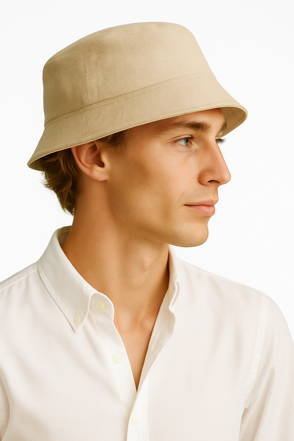 Luca | Herre Bucket Hat af Linned i Beige - - Luca | Herre Bucket Hat af Linned i Beige - €25 - {{ product_tags }