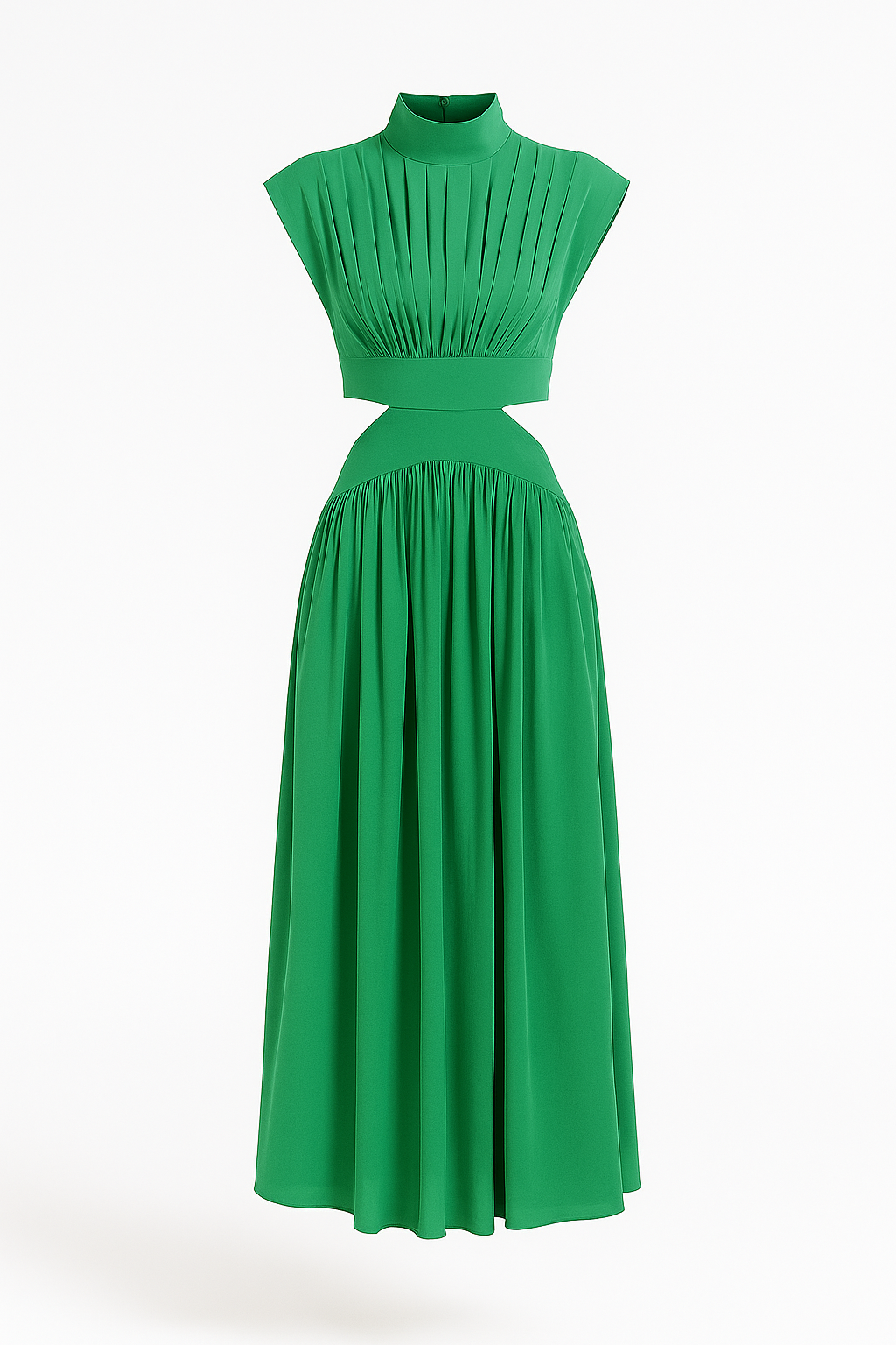 Anna | Elegant kjole i mellemlængde til kvinder med cut-outs og høj krave - Grøn - Anna | Elegant kjole i mellemlængde til kvinder med cut-outs og høj krave - €25 - {{ product_tags }