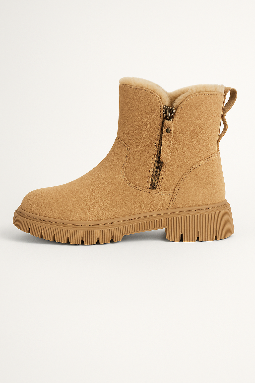 Alice | Vinterstøvler i ruskindspelsand – foret med kunstpels, komfortable - Beige - shoes - {{ product_tags }
