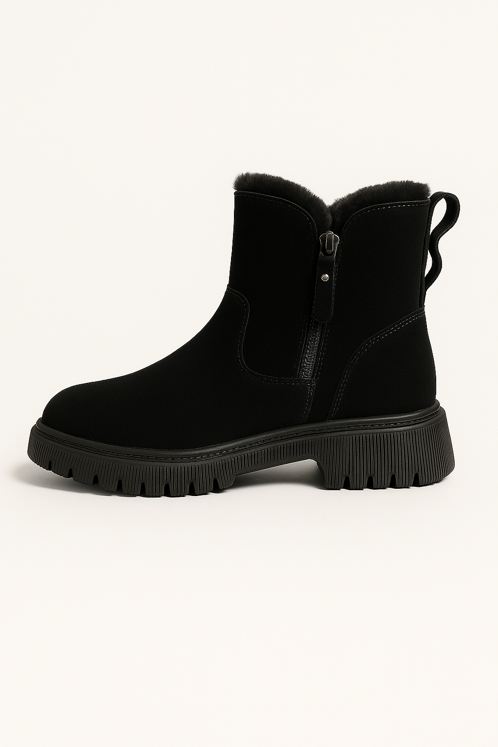Alice | Vinterstøvler i ruskindspelsand – foret med kunstpels, komfortable - Sort - shoes - {{ product_tags }
