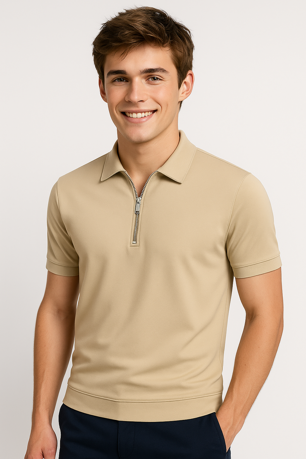 Ruben | Zip Polo – Ren lining og moderne snit - - Ruben | Zip Polo – Ren lining og moderne snit - €25 - {{ product_tags }