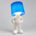 Bordlampe Figur - Dekorativt Design med Plisseret Skærm og LED