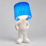 Bordlampe Figur - Dekorativt Design med Plisseret Skærm og LED