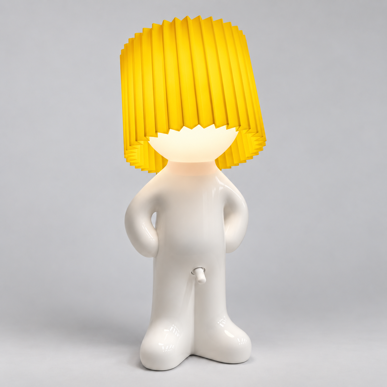 Bordlampe Figur - Dekorativt Design med Plisseret Skærm og LED