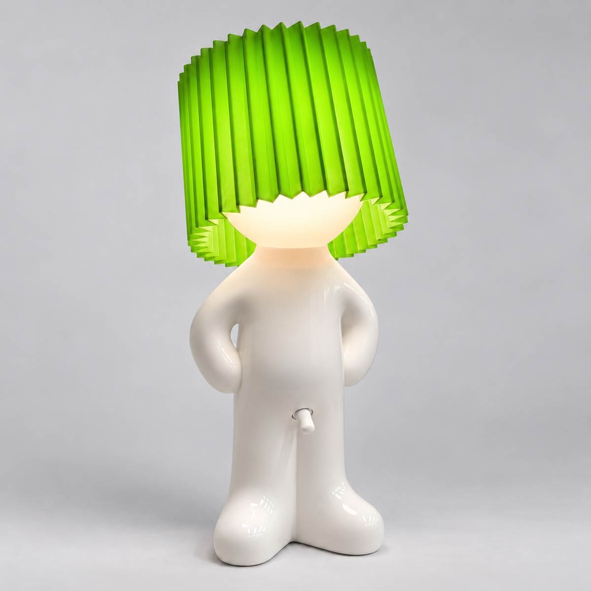 Bordlampe Figur - Dekorativt Design med Plisseret Skærm og LED