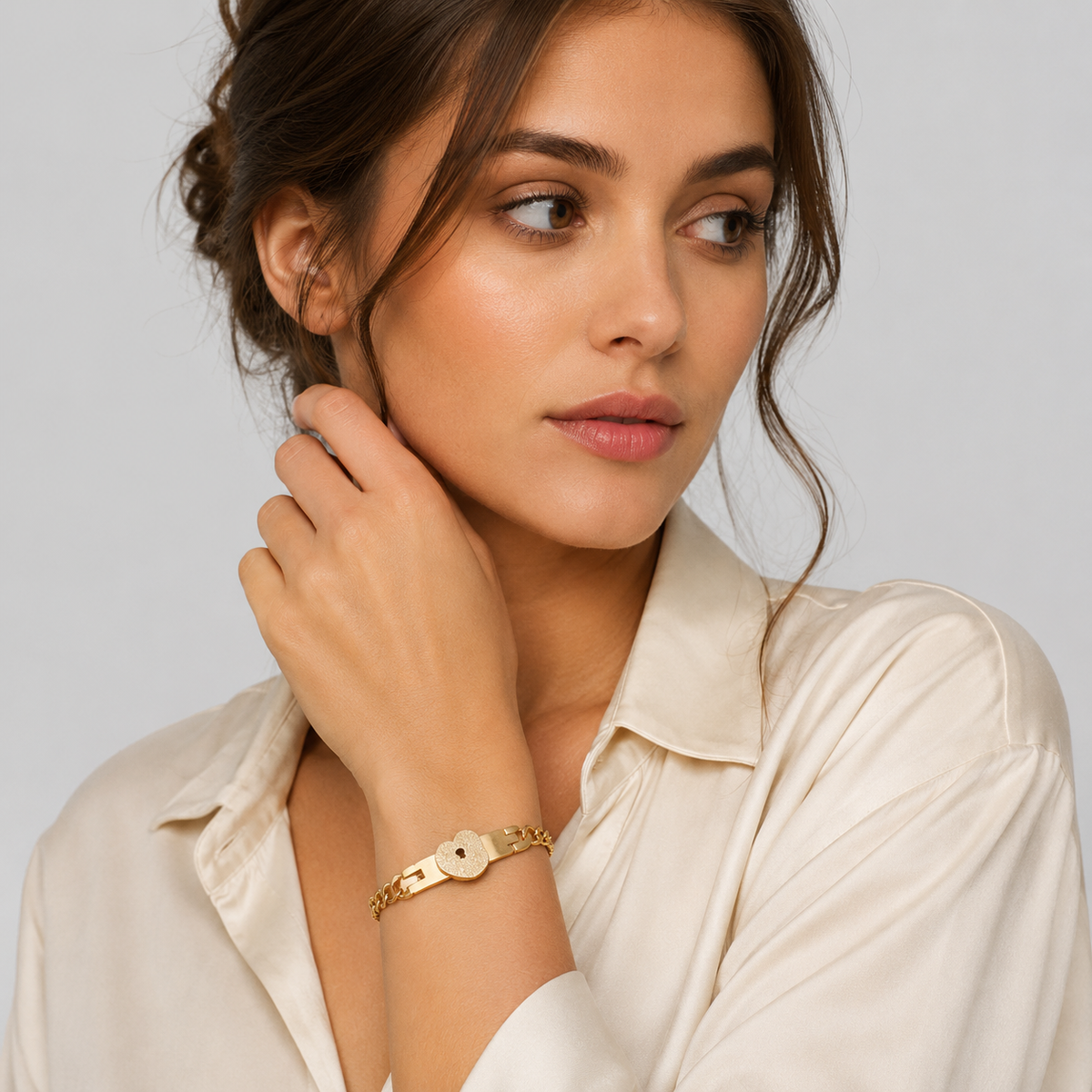 Armbåndssæt med Lås og Nøgle til Par - Rustfrit Stål - - Bracelets
