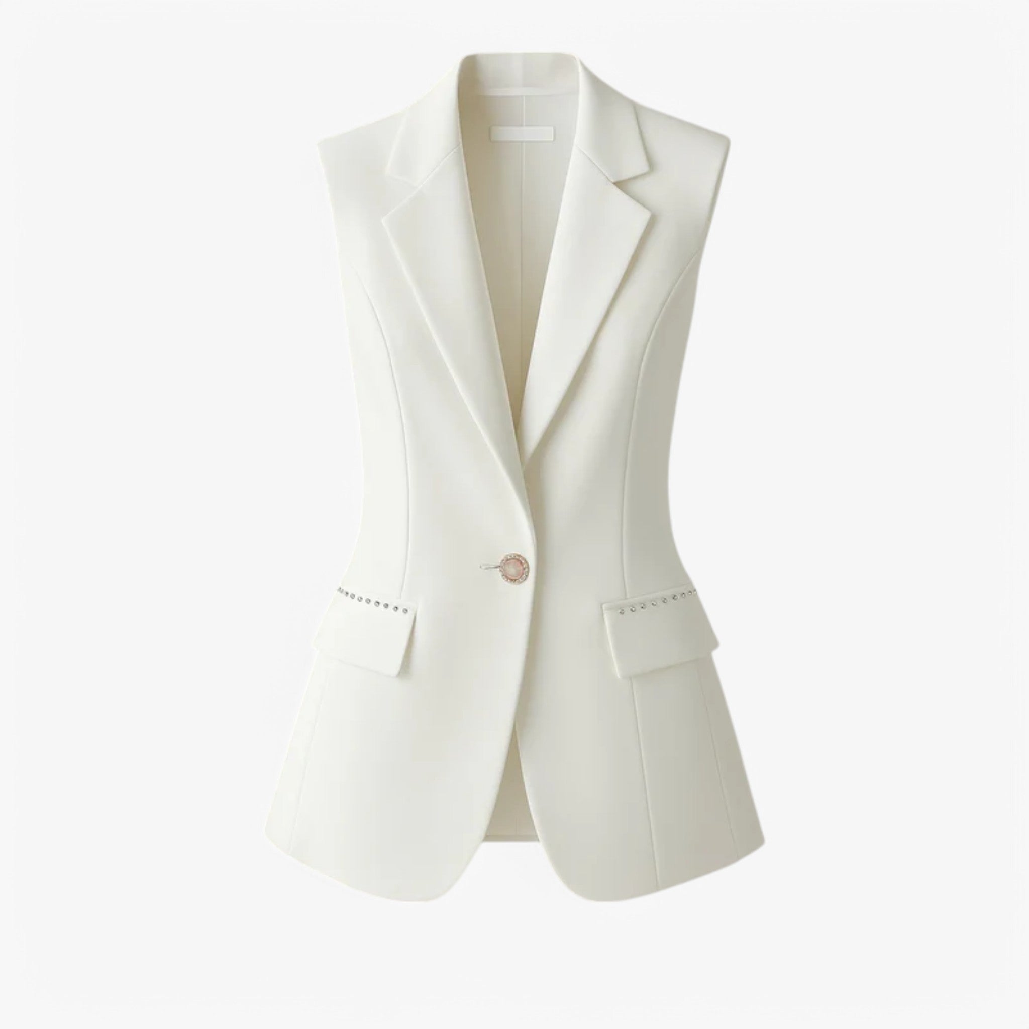 Glenda | Ærmeløs vest - Let og alsidig - Hvid - women's fashion - {{ product_tags }