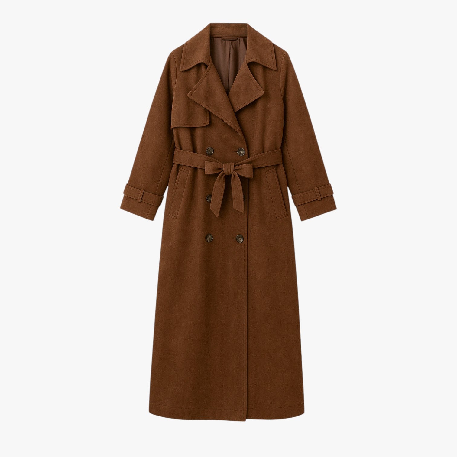 Paulina | Ruskindfrakke - Fint stof, klassisk snit - L - coats - {{ product_tags }