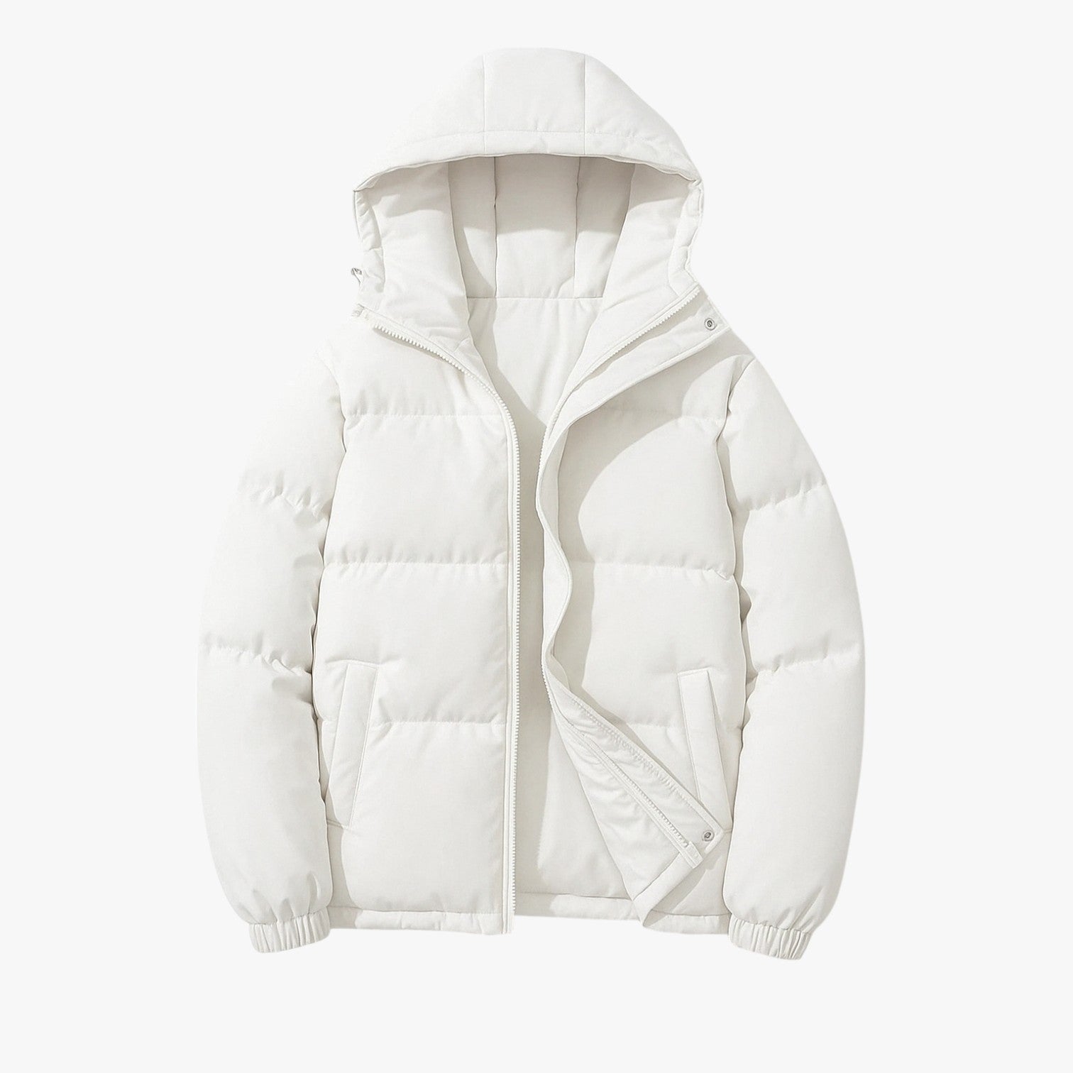 Emery | Afslappet hættetrøje med lynlås - Ubesværet stil til hverdag - Beige hvid - Jackets - {{ product_tags }