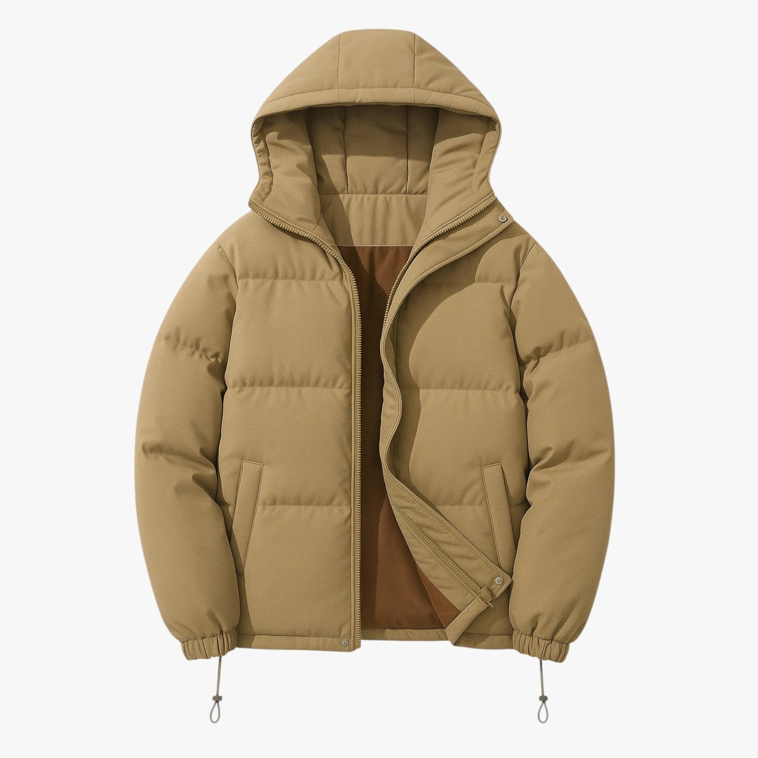 Emery | Afslappet hættetrøje med lynlås - Ubesværet stil til hverdag - Khaki - Jackets - {{ product_tags }
