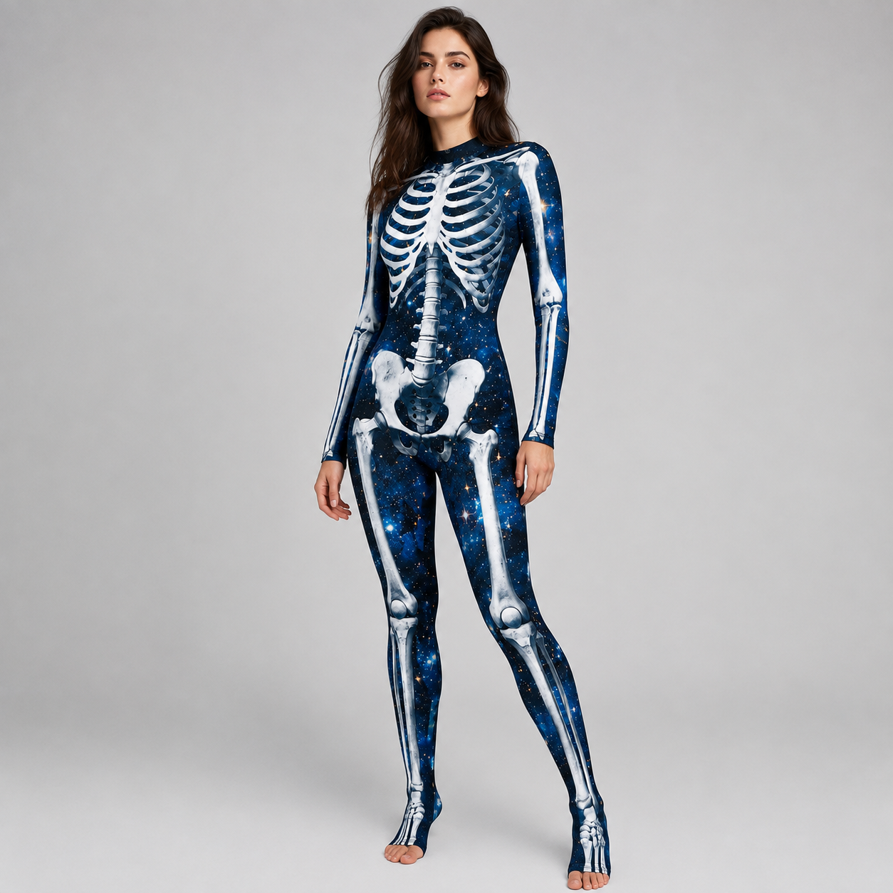Skelet Jumpsuit Halloween Kostume til Voksne - Lange Ærmer - - Gifts – Seasonal – Halloween - {{ product_tags }