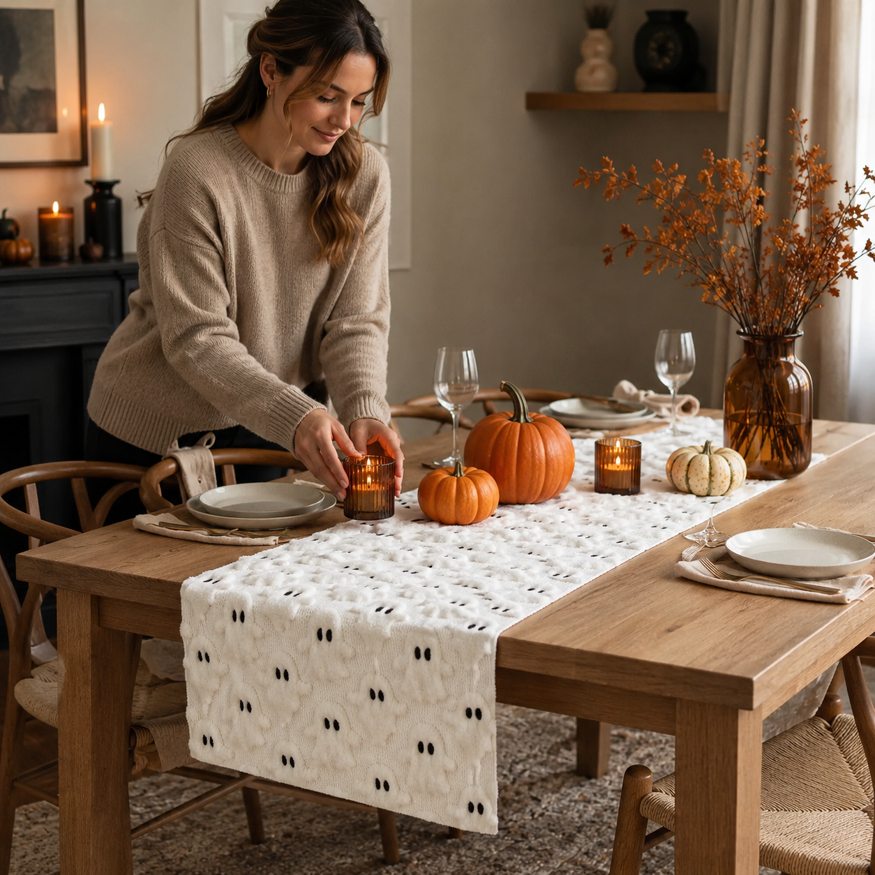 Bordløber med relief-effekt til uhyggelig Halloween - - Gifts – Seasonal – Halloween - {{ product_tags }
