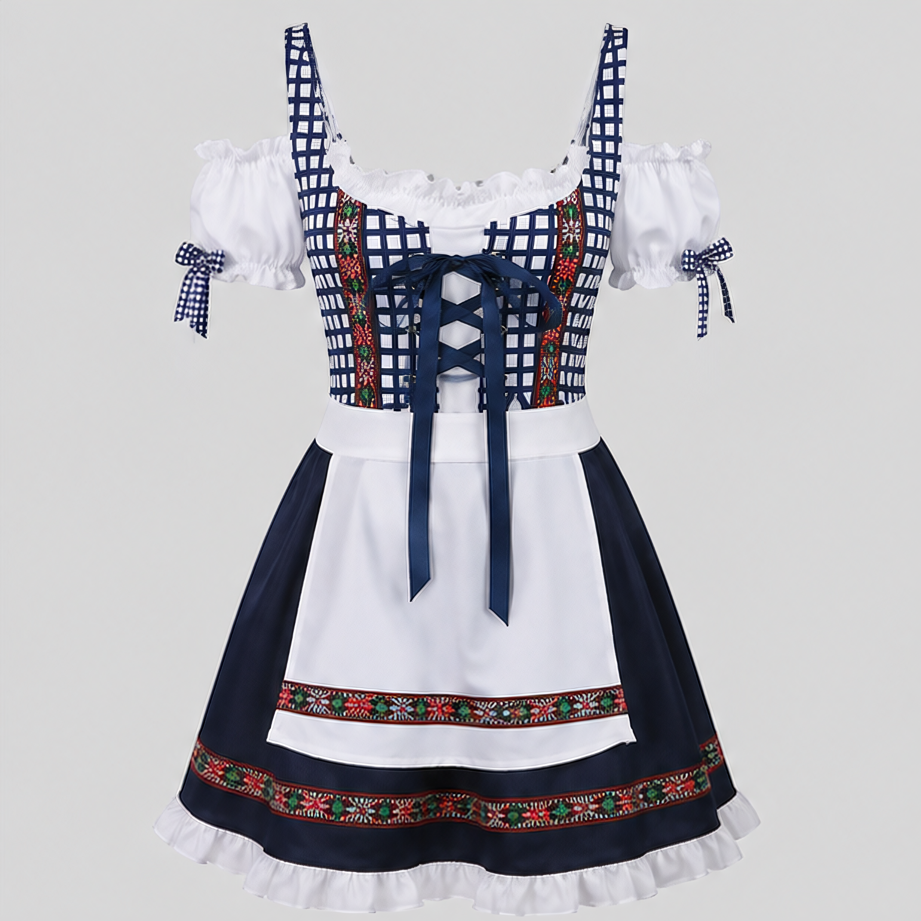 Dame Dirndl Kjole, Blonder & Tradition til Oktoberfest - Blå - Gifts – Seasonal – Oktoberfest - {{ product_tags }
