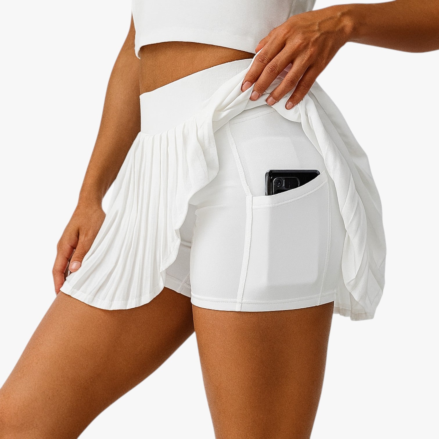 Nora | Strækbar plisseret sportskjole med lommer - - Nora | Strækbar plisseret sportskjole med lommer - €25 - {{ product_tags }