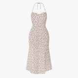 Sofia | Elegant Backless Lace Dress with Halterneck