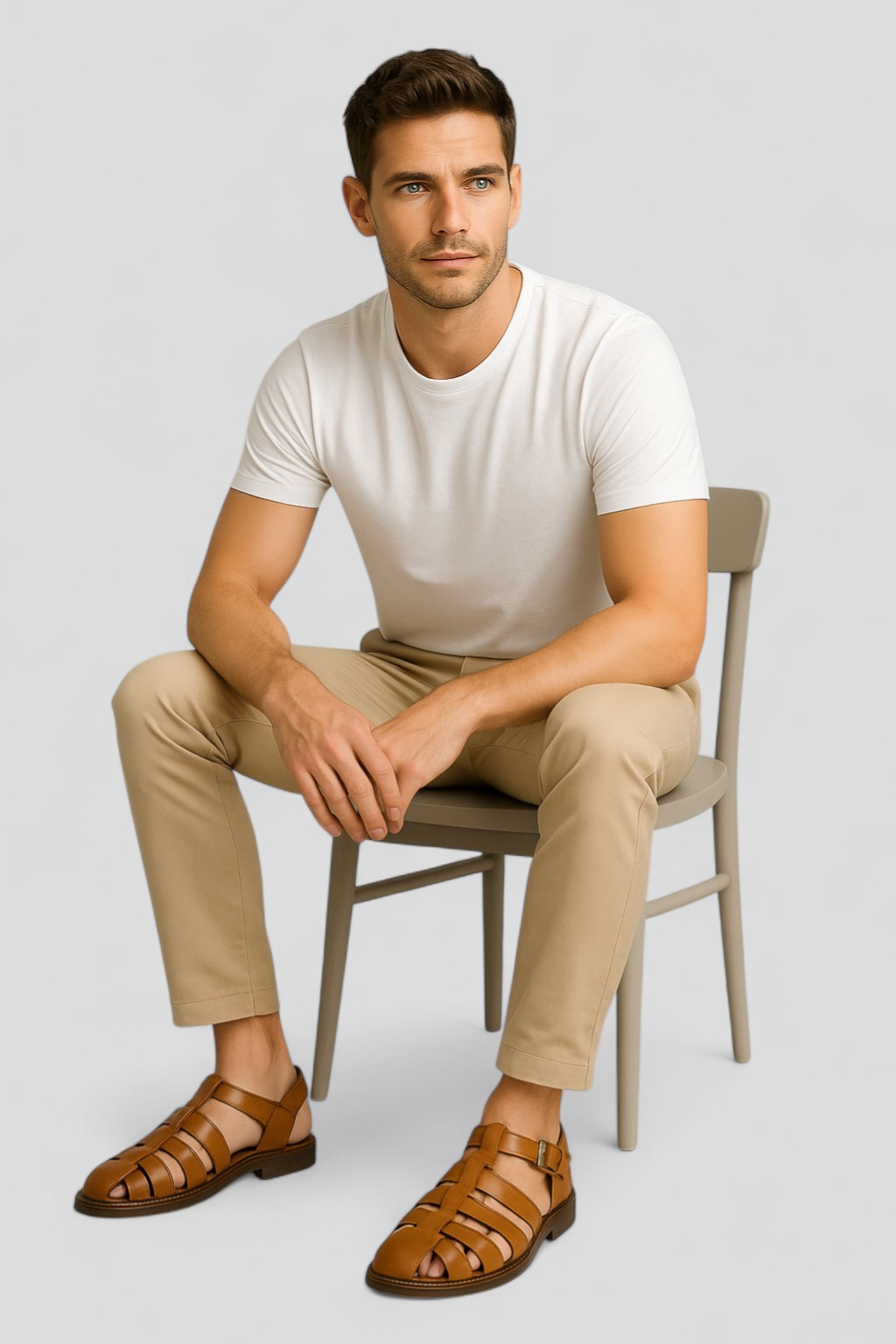 Ella | Sandaler Mand Classici Neri in Vera Læder, Comodi med Fibbia Regolabile e Traspiranti