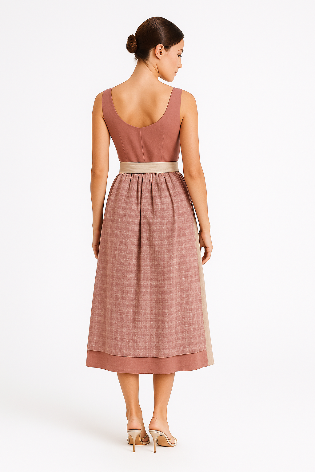 Palma | Traditionelt midi-kjole med sløjfe og retrodetaljer - - Palma | Traditionelt midi-kjole med sløjfe og retrodetaljer - €25 - {{ product_tags }