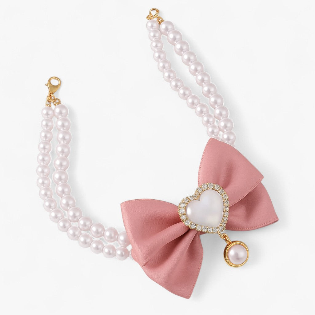 Ruby | Justerbar Dobbelt Lag Krave med Hjerte Ophæng - - baby - {{ product_tags }