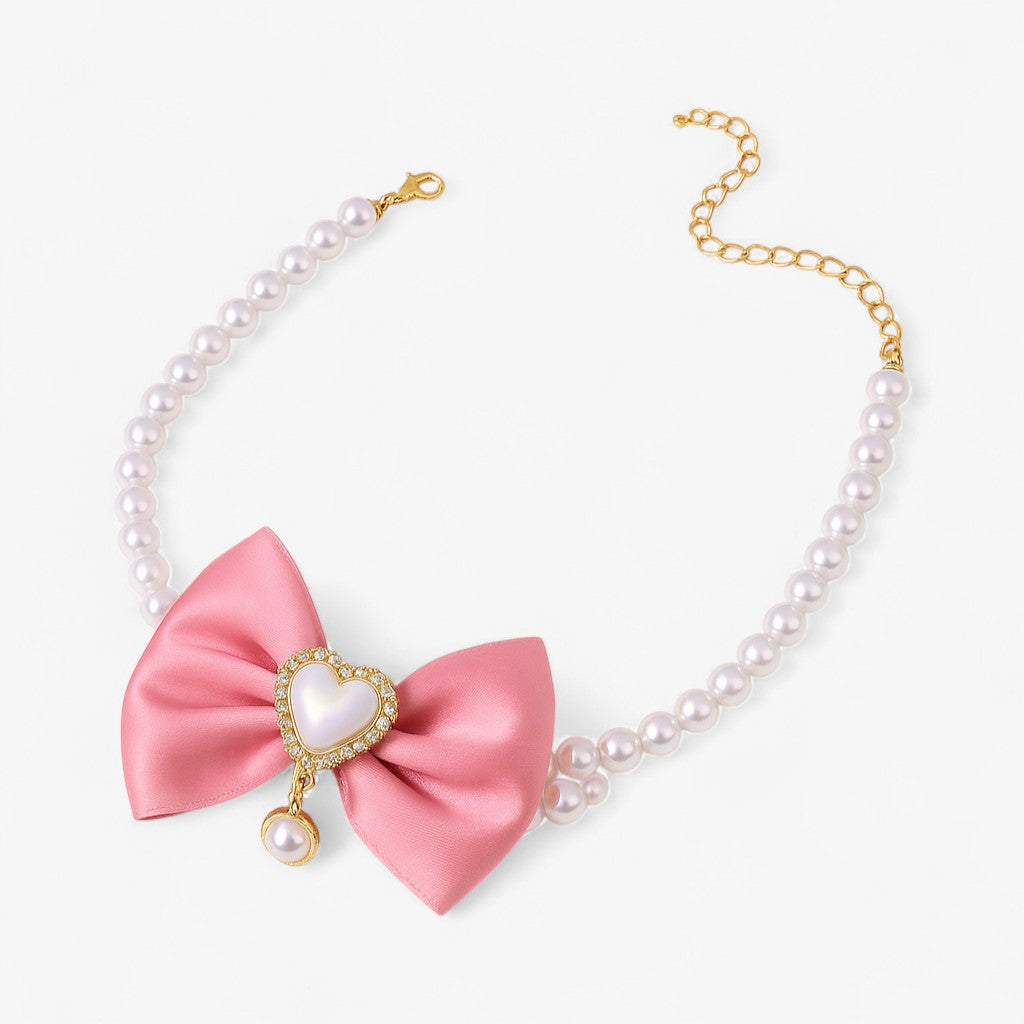 Ruby | Justerbar Dobbelt Lag Krave med Hjerte Ophæng - - baby - {{ product_tags }