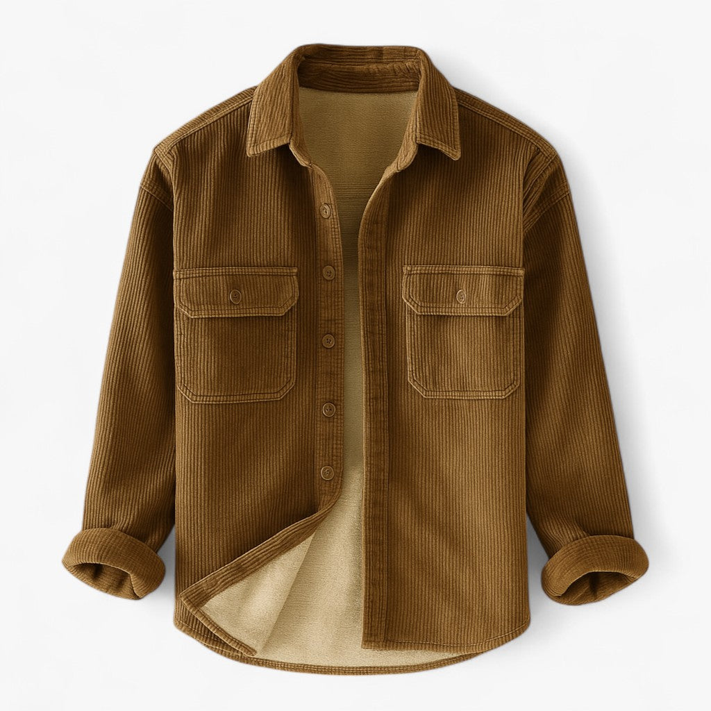 Pierre | Polstret flannel skjorte til herrer - Kaki - men's fashion - {{ product_tags }