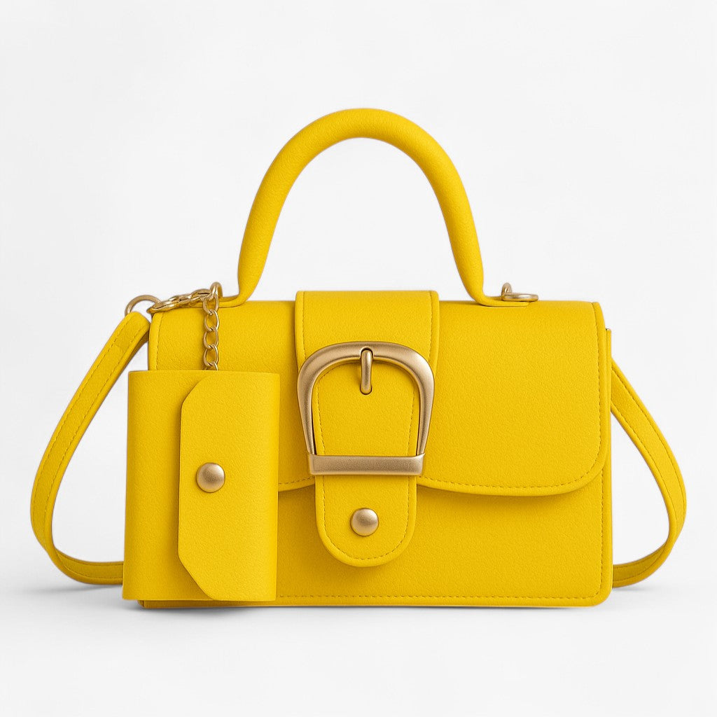 Håndtaske til kvinder med pung - Gul - bags - {{ product_tags }