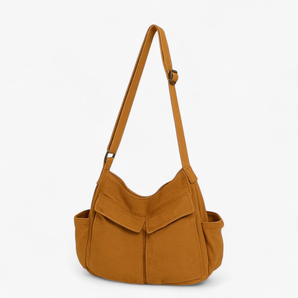 JOSEPHINA - Vintage skuldertaske i kanvas til kvinder - khaki - bags - {{ product_tags }