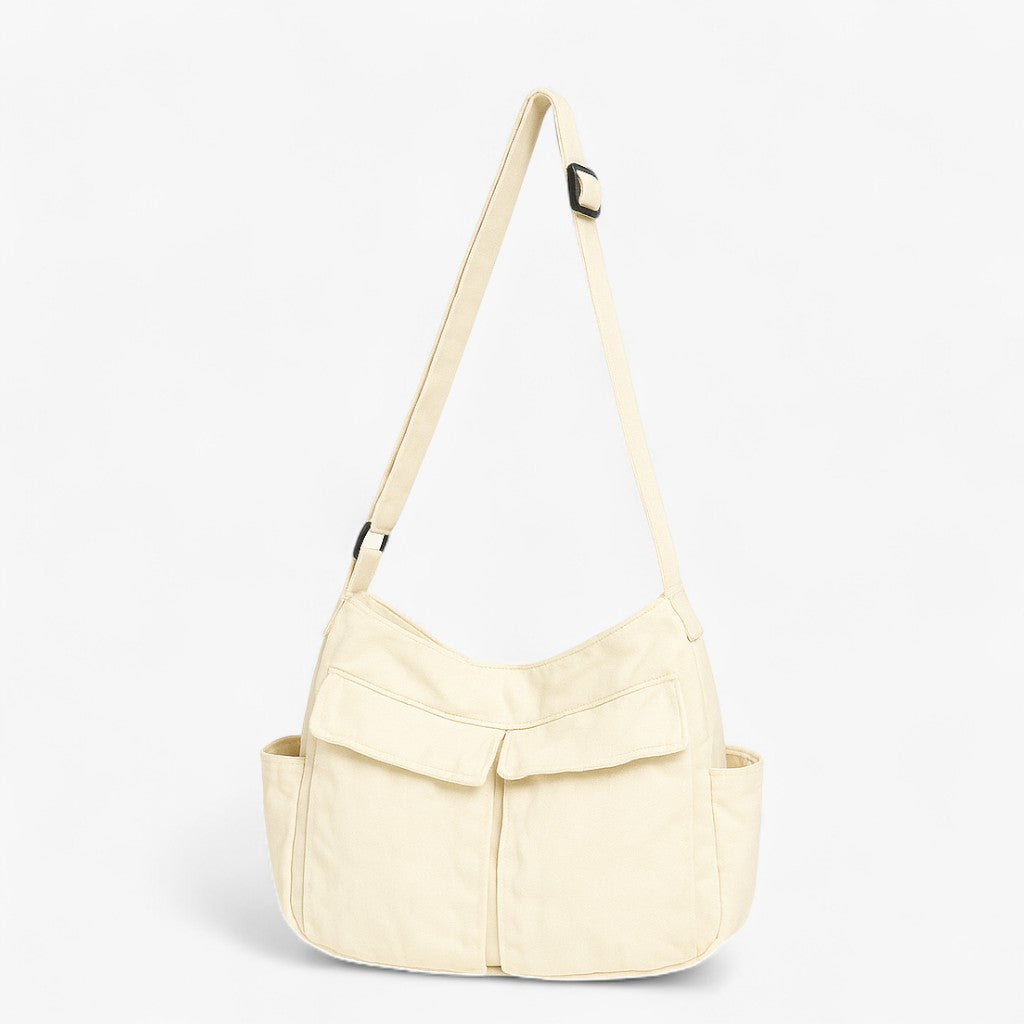 JOSEPHINA - Vintage skuldertaske i kanvas til kvinder - Hvid - bags - {{ product_tags }
