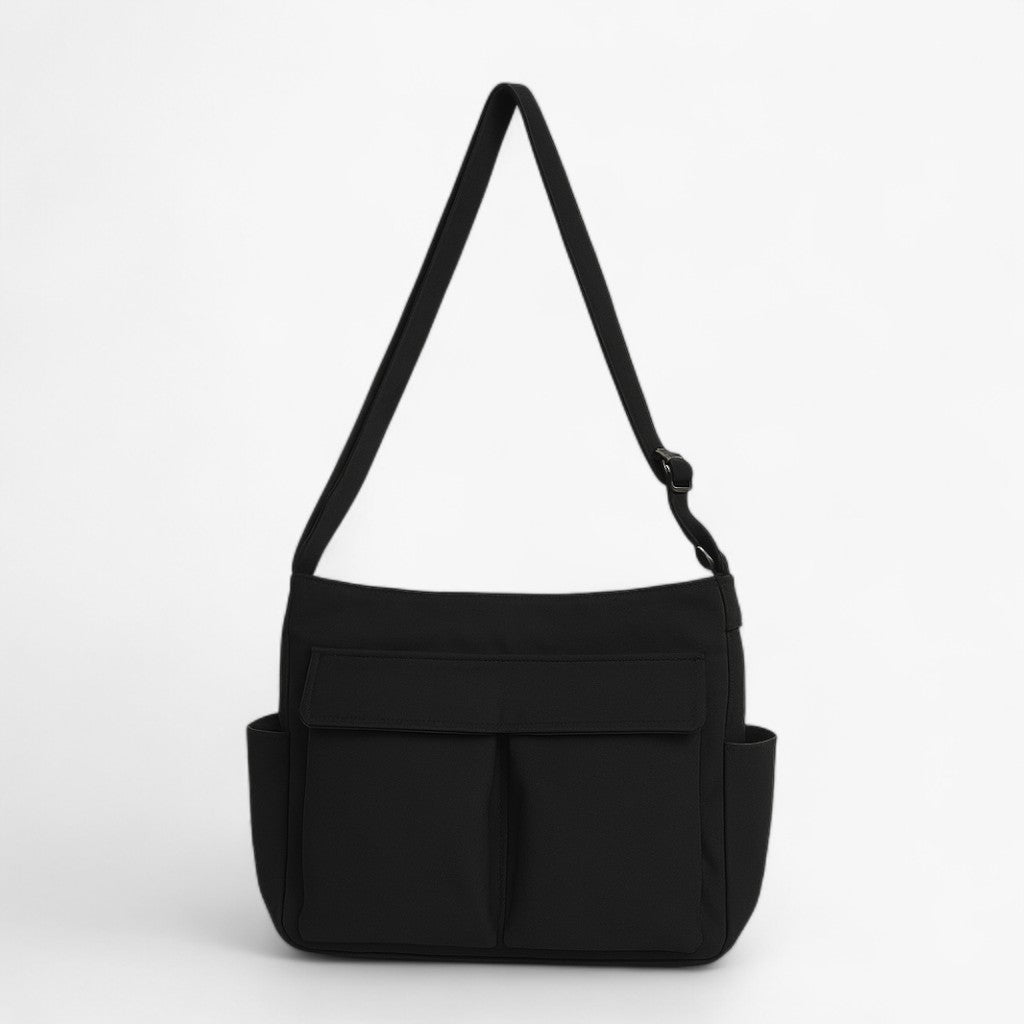 JOSEPHINA - Vintage skuldertaske i kanvas til kvinder - Sort fortykket - bags - {{ product_tags }