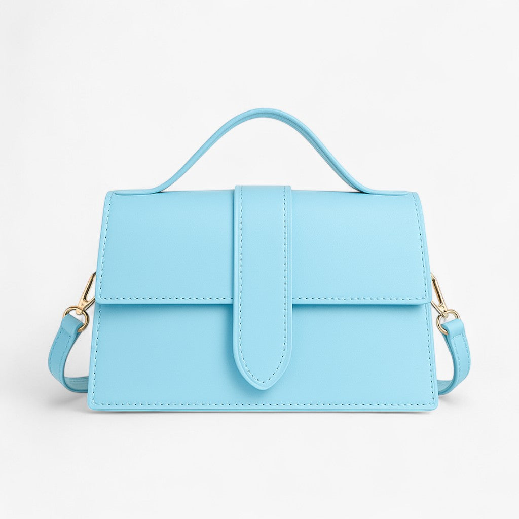 Divina | Luksuriøs farvet skuldertaske - Lyseblå - bags - {{ product_tags }