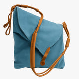 Rostro - Elegant canvas shoulder bag with leather straps