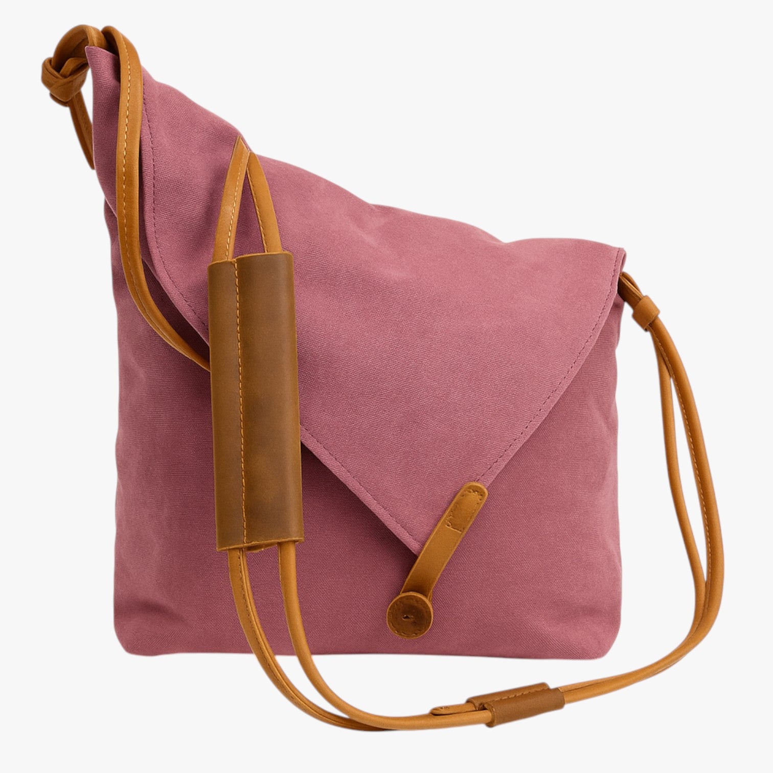 Rostro - Elegant skuldertaske i kanvas med læderremme - Rådne - bags - {{ product_tags }