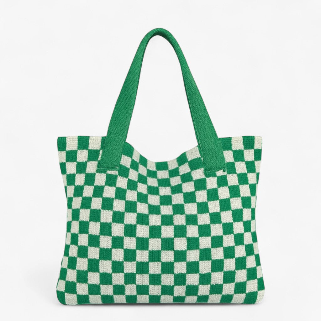 KnitTote - Hæklet bæretaske - Lys grøn-hvid - bags - {{ product_tags }