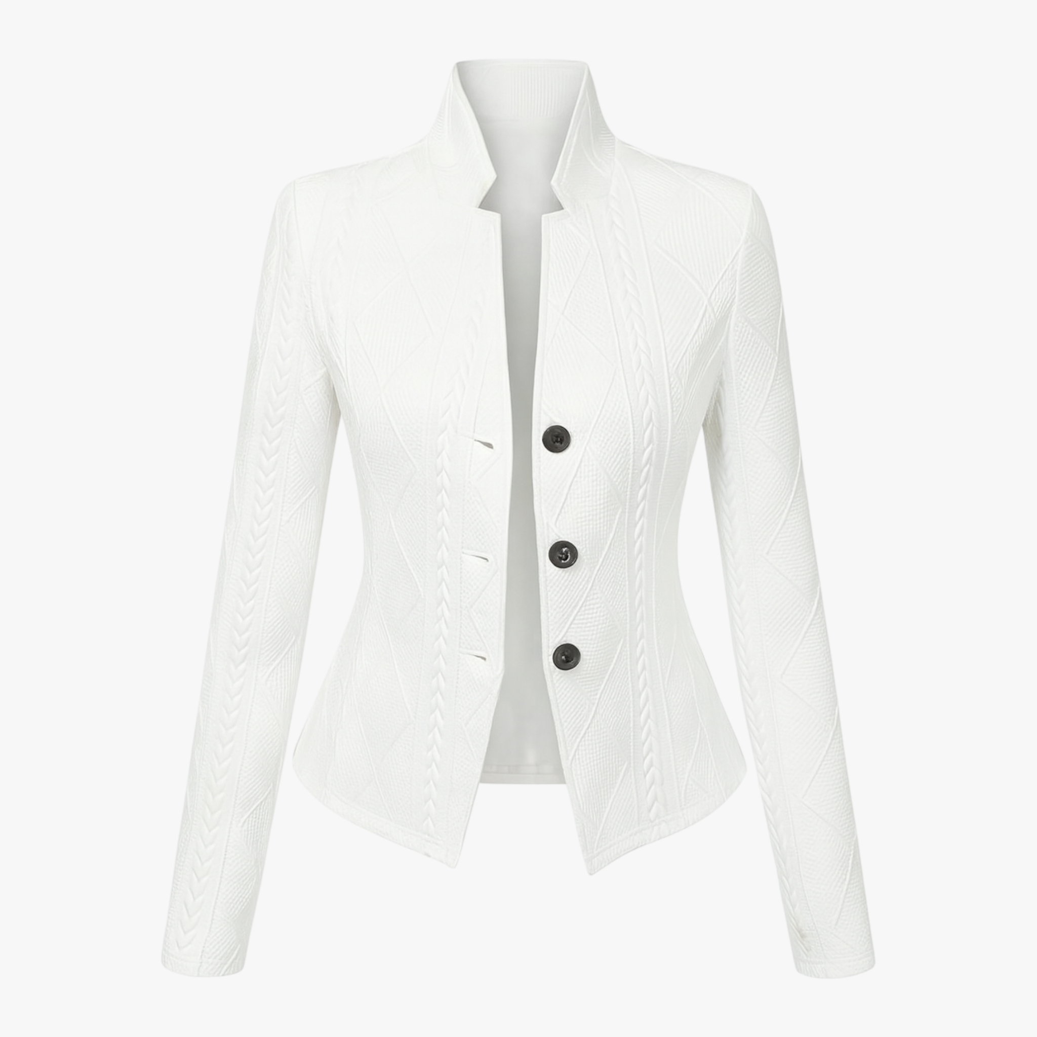 Reina – Elegant Skræddersyet Midjekappe - Hvid - women's fashion - {{ product_tags }