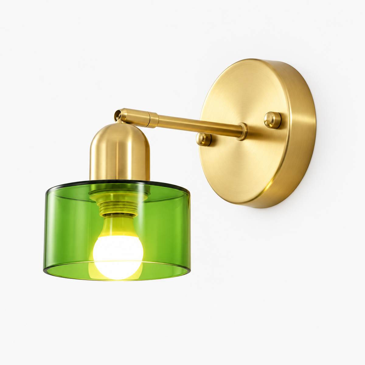 Bauhaus Væglampe i Farvet Glas - Moderne Planmonteret Lampe
