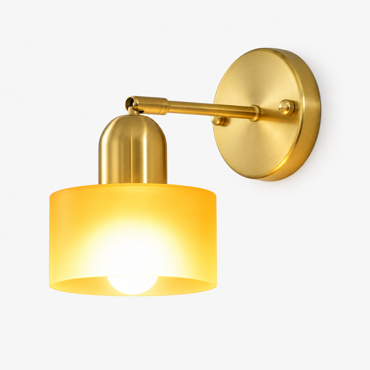 Bauhaus Væglampe i Farvet Glas - Moderne Planmonteret Lampe
