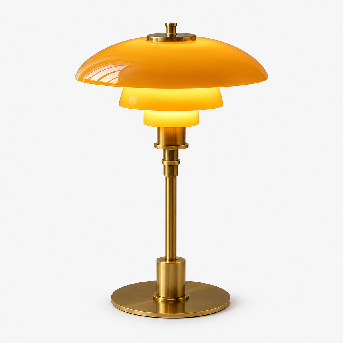 Moderne Dansk Designer Bordlampe - Lagdelt Skærm, LED