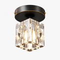 Geometrisk Krystal Loftlampe - Moderne Sort eller Guld Finish