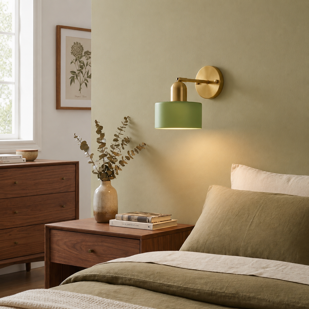 Bauhaus Væglampe i Farvet Glas - Moderne Planmonteret Lampe