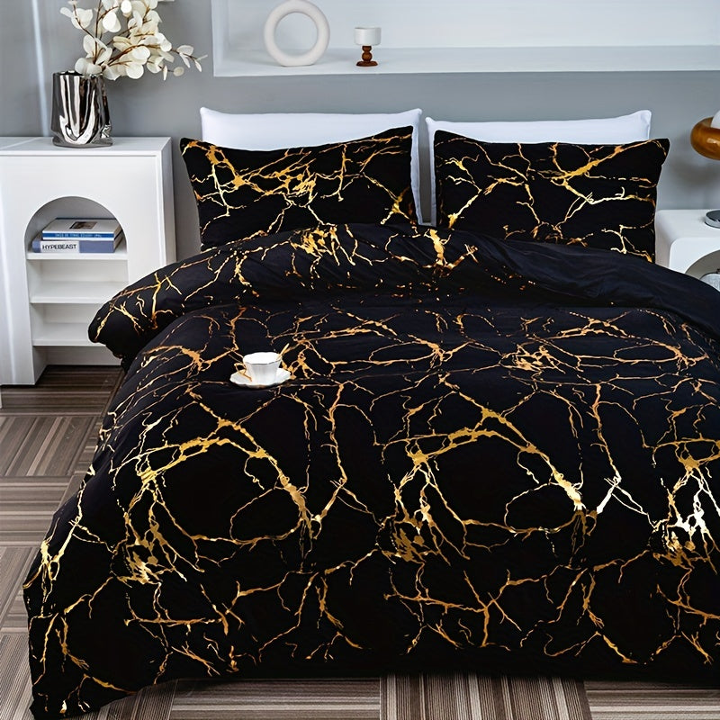 DreamScape™ | Sæt af luksus satinsengetøj - Sort - house & garden - {{ product_tags }