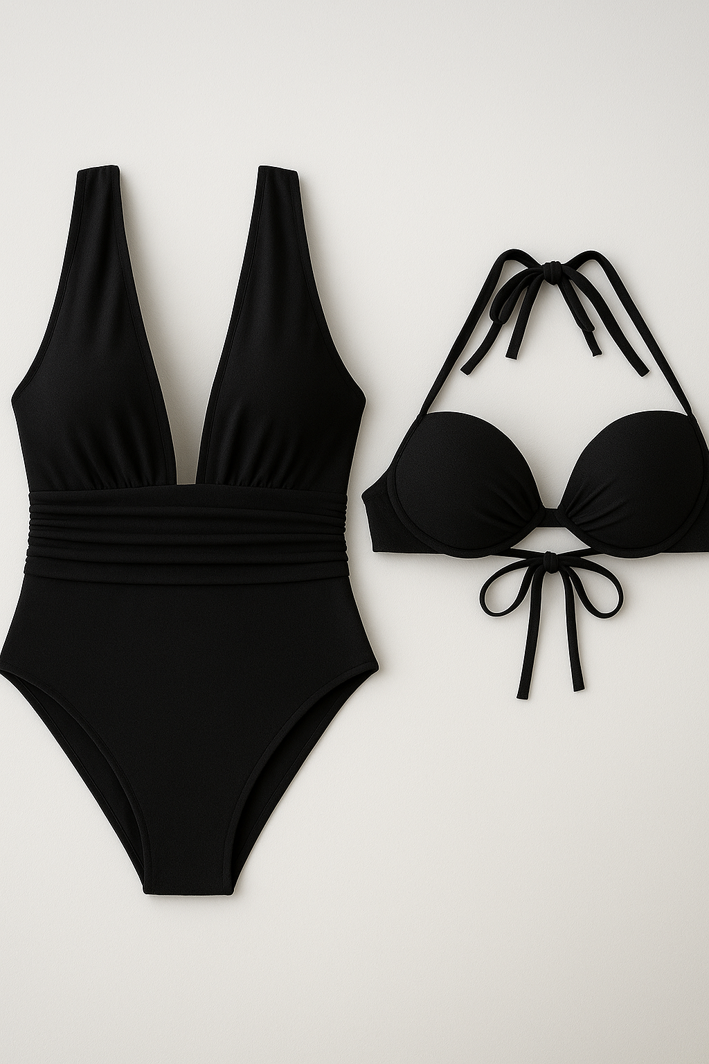 Camille | 2 i 1 Dame Badedragt - Sort - Badetøj - {{ product_tags }