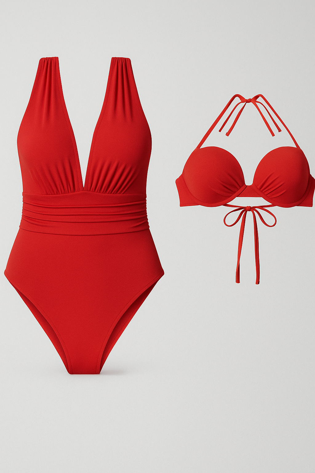 Camille | 2 i 1 Dame Badedragt - Rød - Badetøj - {{ product_tags }