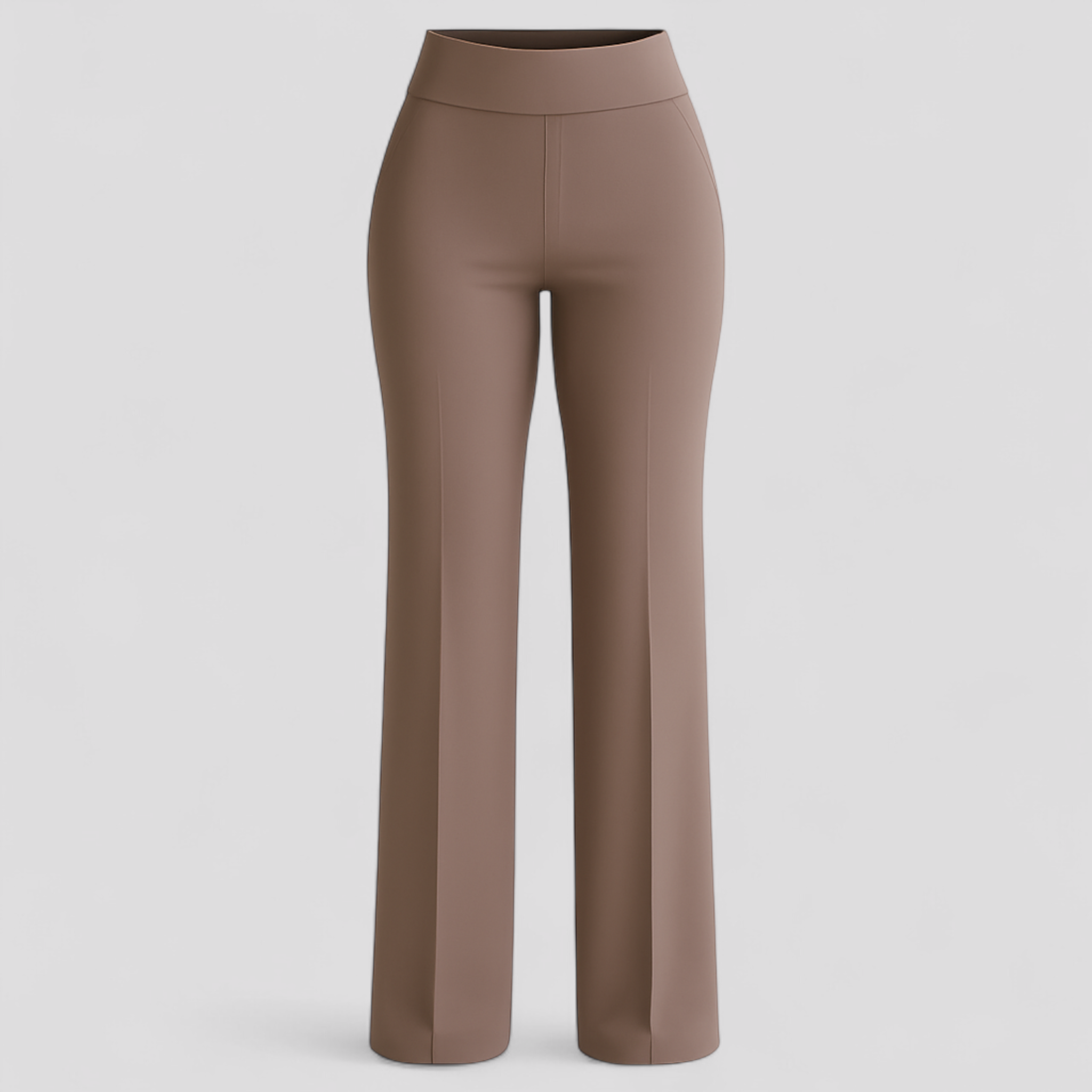 Bruna | Dame Bukser Med Høj Talje Og Brede Ben - Beige - Bukser - {{ product_tags }