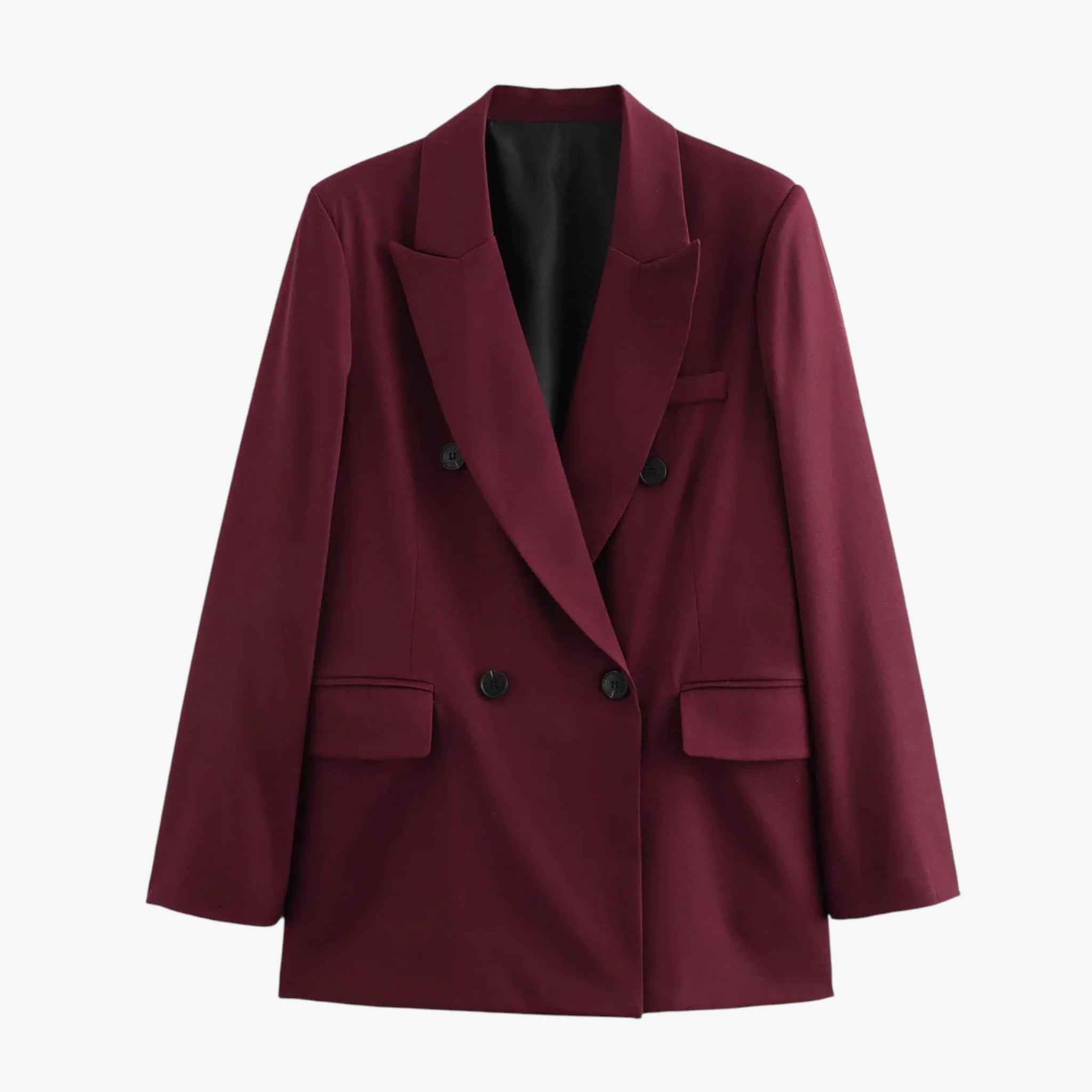 Joan | Dame Elegant Blazer Jakke - Burgunder - Kvinders Blazere - {{ product_tags }