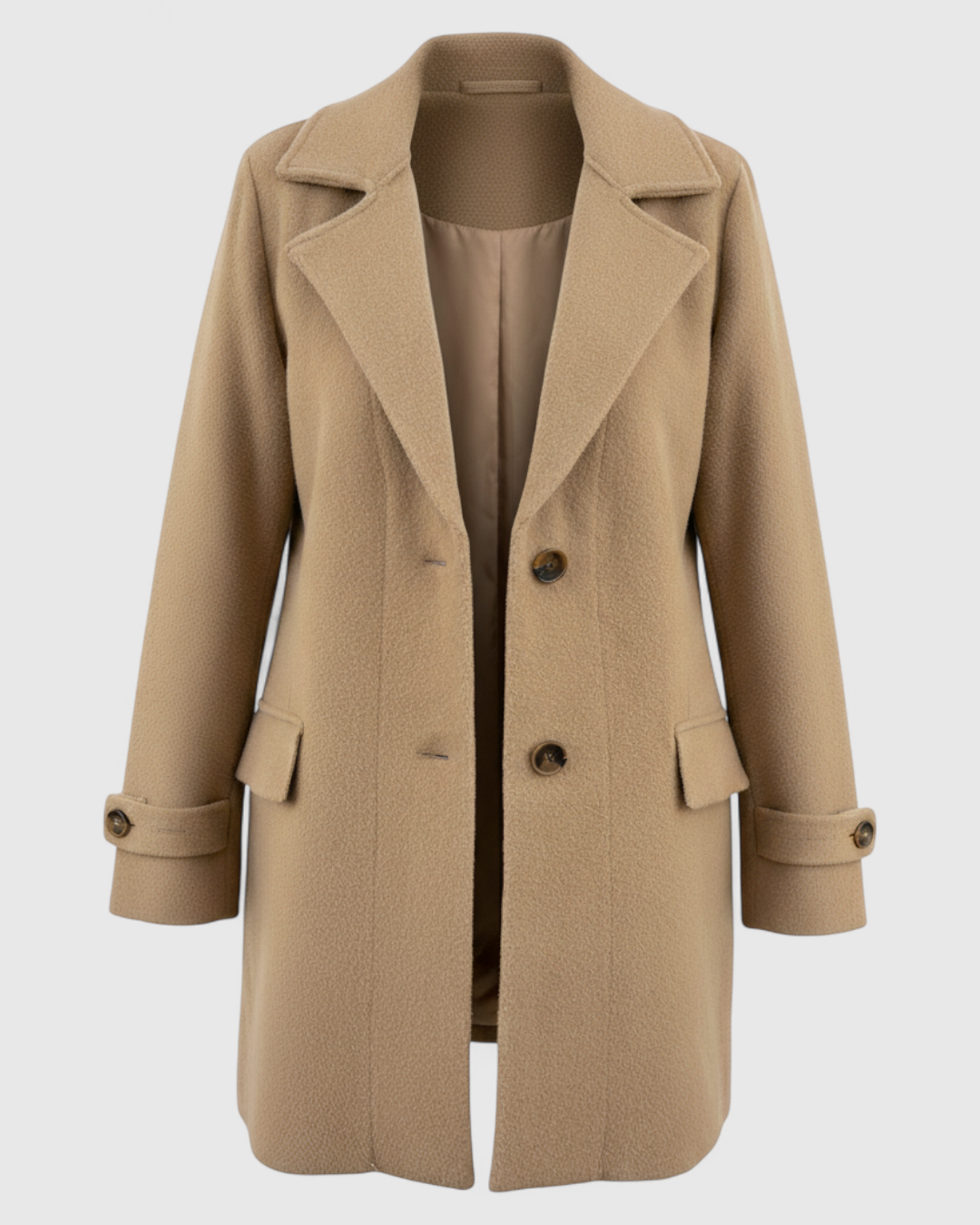 Conti | Dame Elegant Vinterjakke - Beige - Kvinders frakker og jakker - {{ product_tags }