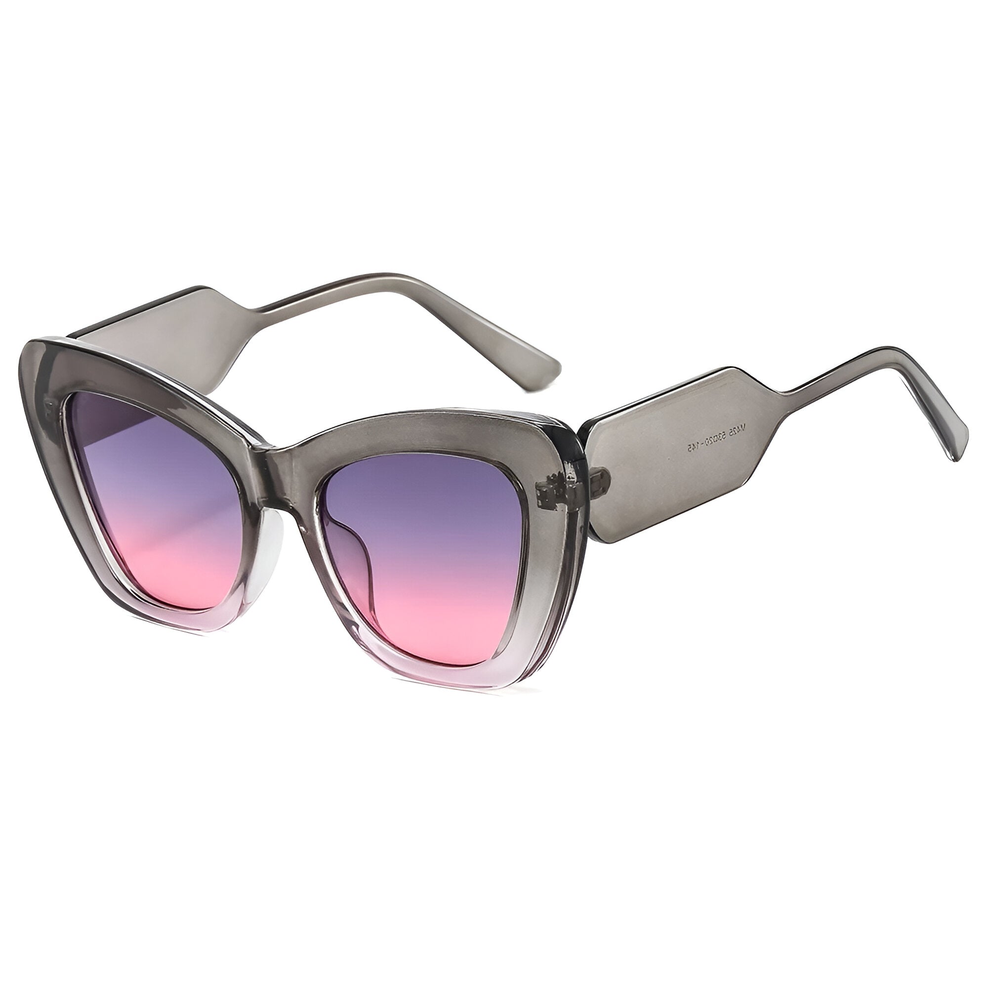 Melanie | Dame Oversized Cat Eye Solbriller med UV400 - rosa grå som billede - Solsikker - {{ product_tags }