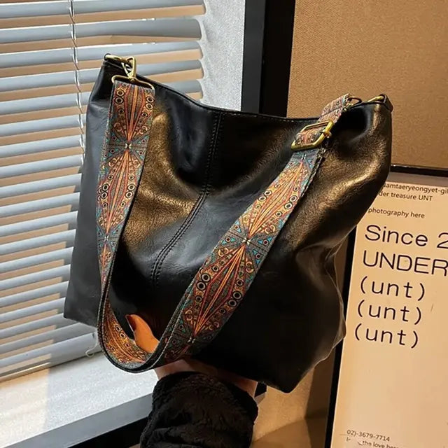 Dame Vintage Skuldertaske med Lynlås 0