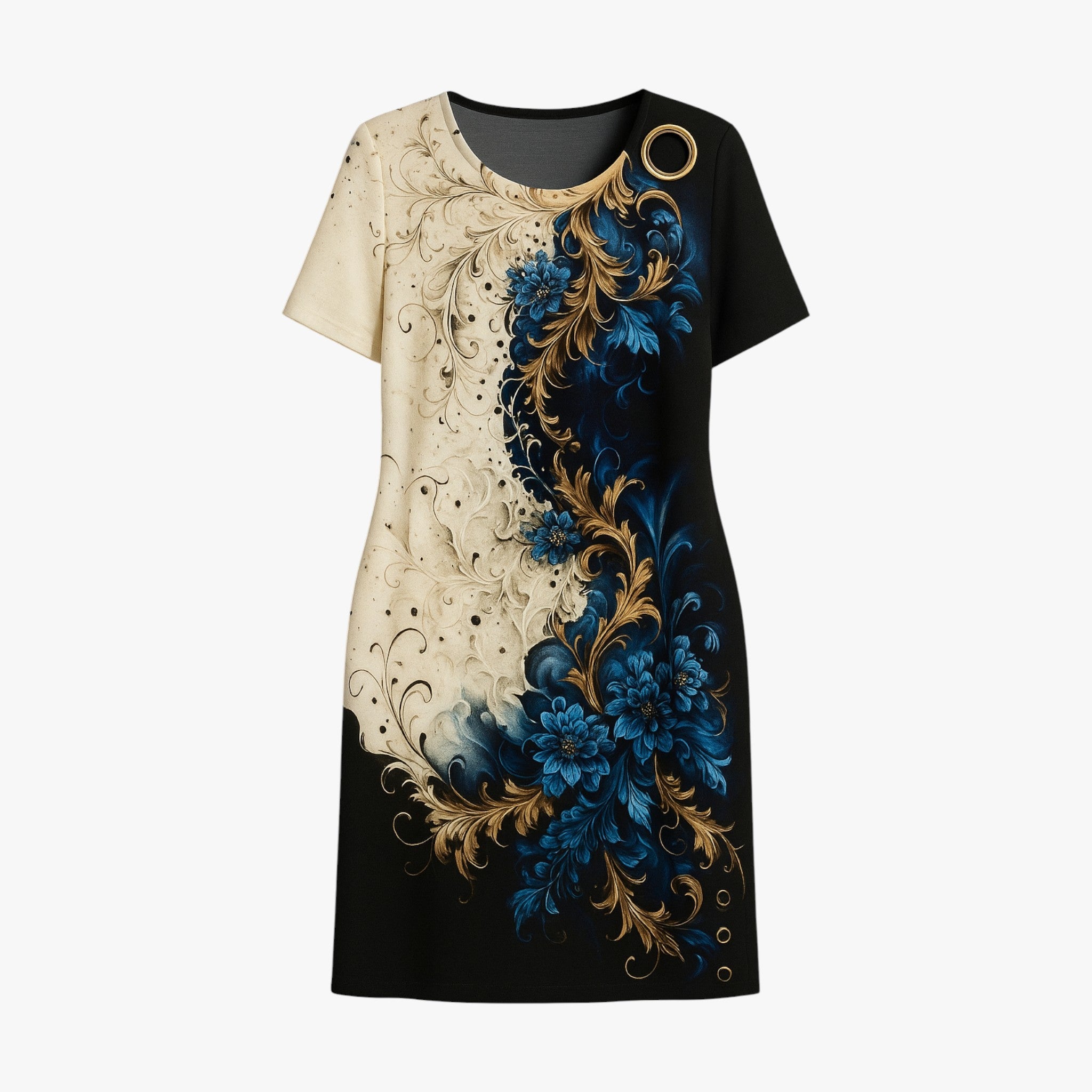 Cosmina | Damer A-Line Sommerkjole i Let Stof - Marina - Kvinders Kjoler - {{ product_tags }