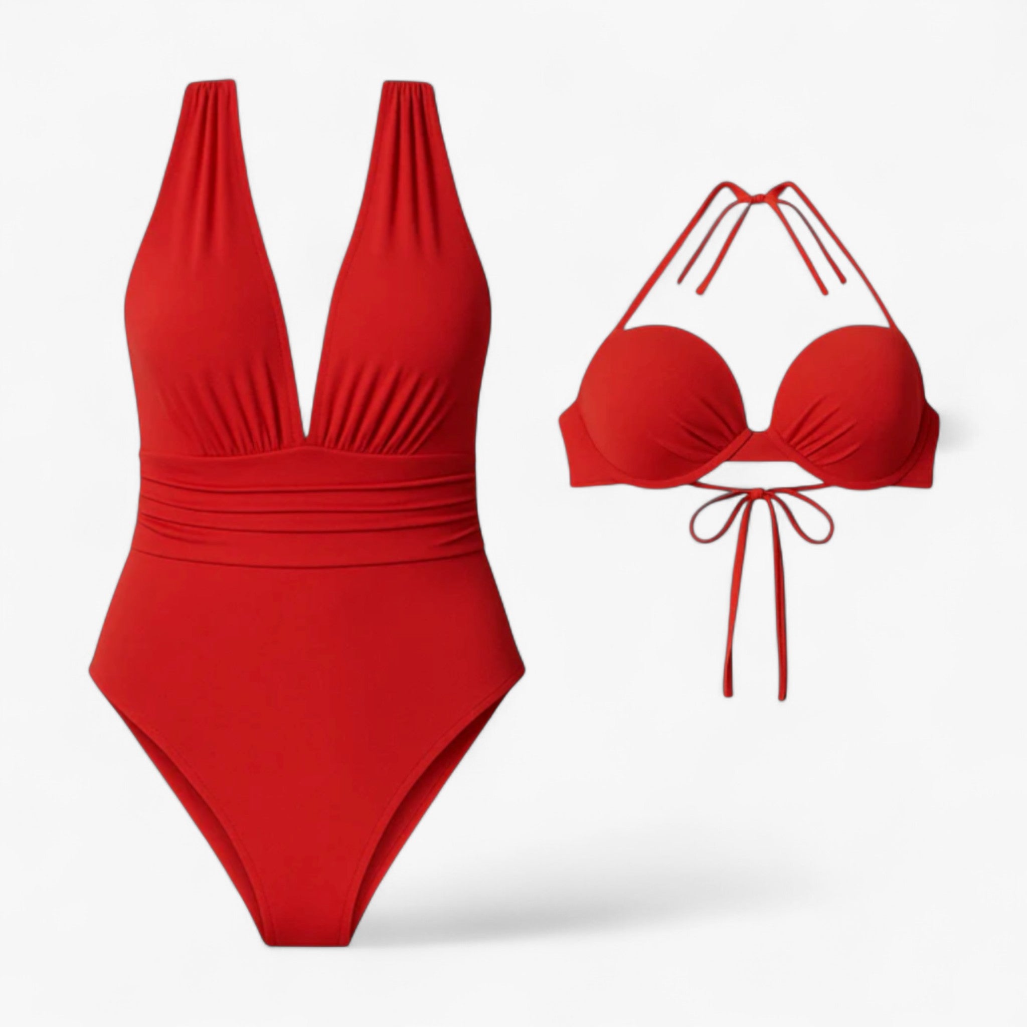Andrea | Damer Badedragt Sort - Elegant V-hals Badedragt til Kvinder - - Women Set - {{ product_tags }