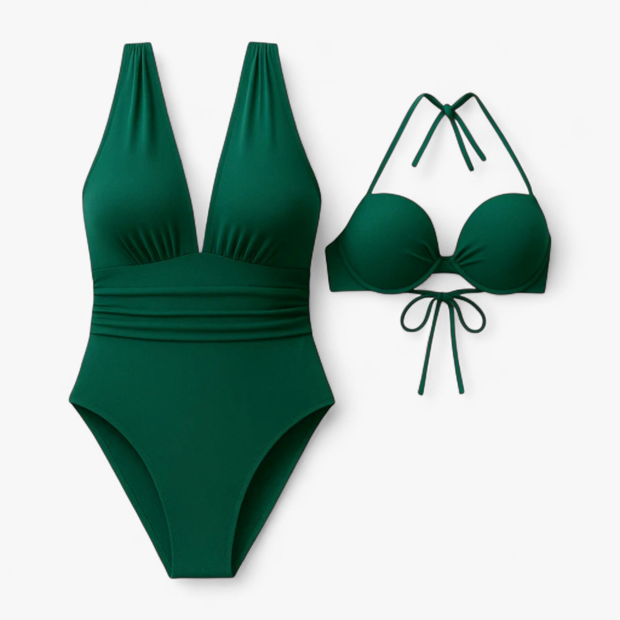 Andrea | Damer Badedragt Sort - Elegant V-hals Badedragt til Kvinder - - Women Set - {{ product_tags }