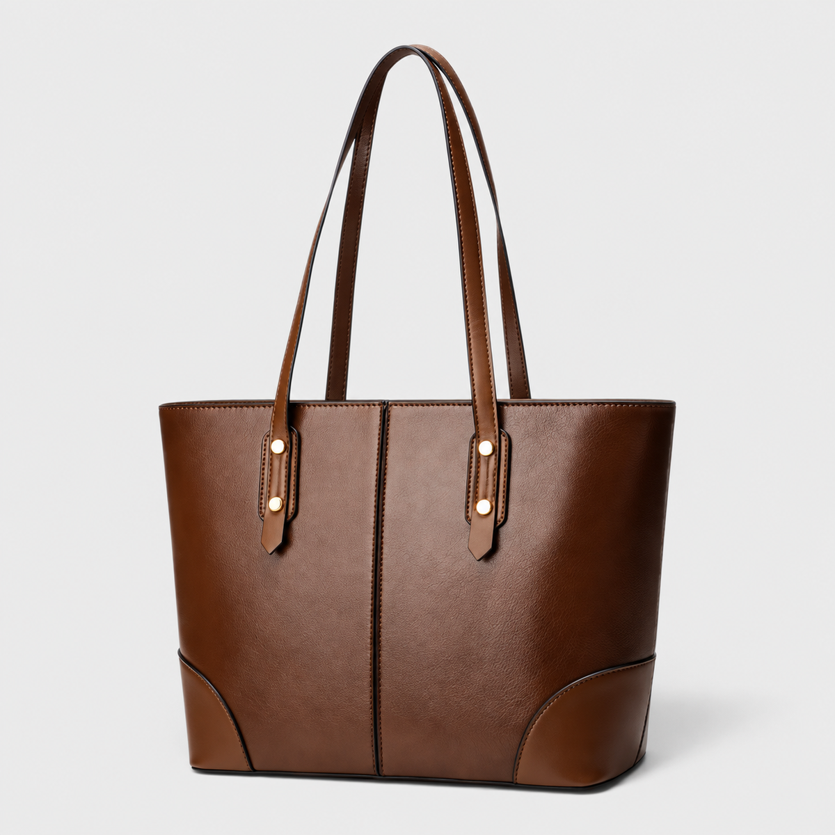 Vintage Læder Skuldertaske Dame med Stor Kapacitet - Brun - bags - {{ product_tags }
